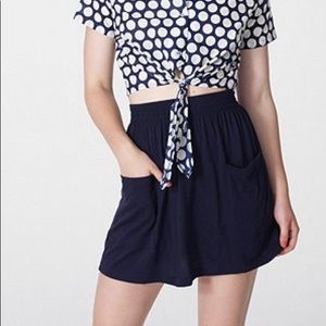 American Apparel Navy Jersey Pocket Skirt